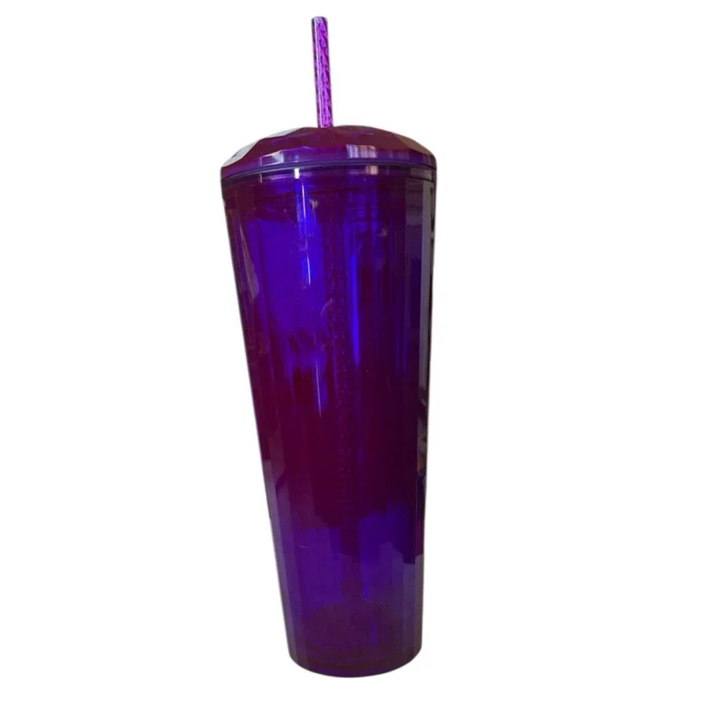 Starbucks Purple Iridescent Dome Kaleidoscope Straw 24 oz  Venti Tumbler 2021